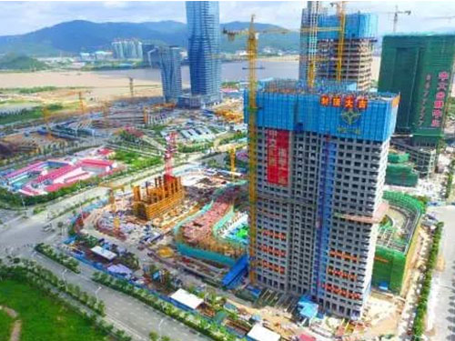 廣東珠海橫琴匯通中心采用方柱模板加固件項目